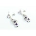 925 sterling silver dangle earring purple amethyst natural stone 1.2 inch